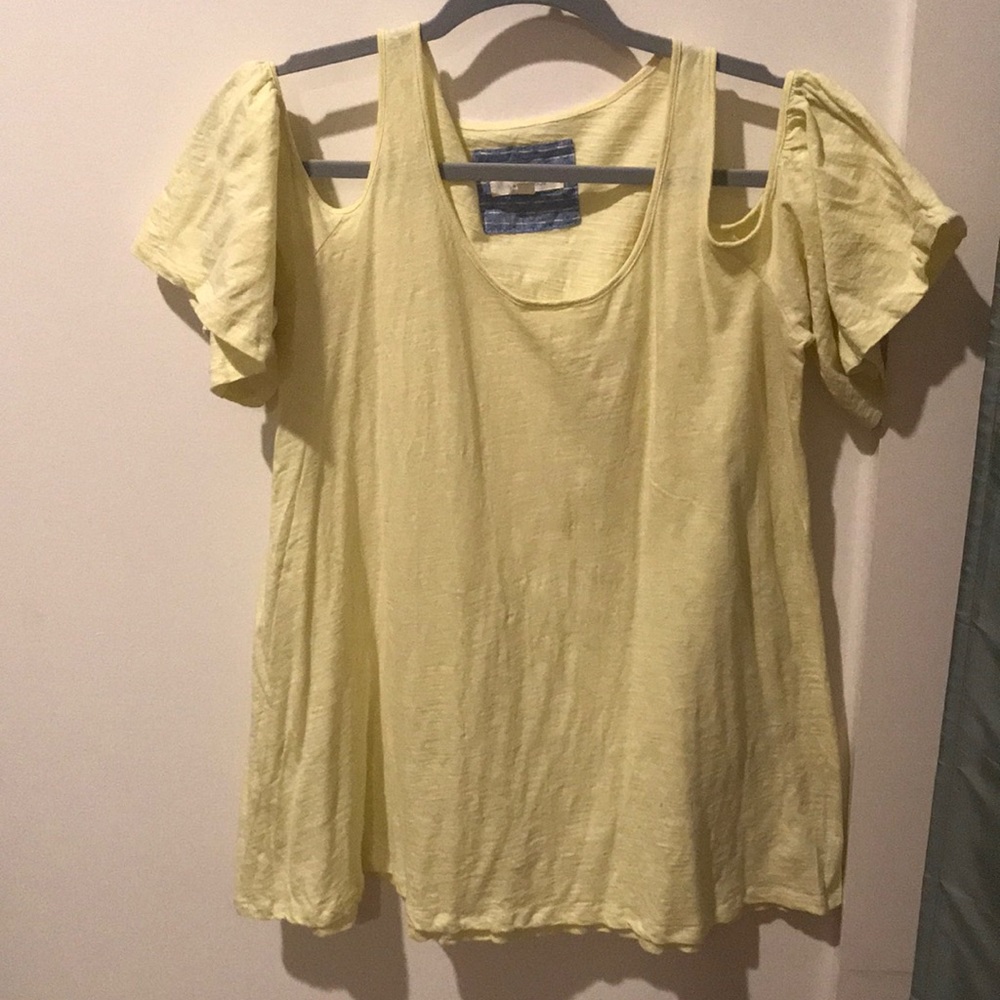 Anthropology yellow cotton top